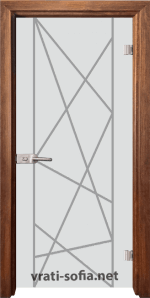 Стъклена интериорна врата Gravur G 13-5, каса цвят Златен дъбч