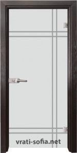 Стъклена интериорна врата Gravur G 13-8, цвят каса Сив кестен