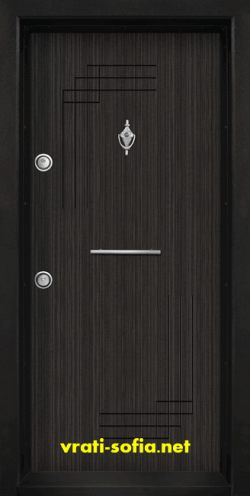 Блиндирана входна врата Т-111 цвят Черна перла, дръжка тип пура