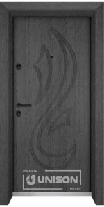 Входна врата Unison Optim, модел 203p, цвят Сив кестен