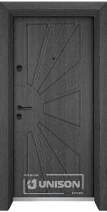 Входна врата Unison Optim, модел 204p, цвят Сив кестен