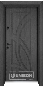 Входна врата Unison Optim, модел 208p, цвят Сив кестен