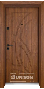 Входна врата Unison Optim, модел 208p, цвят Златен Дъб