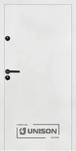 Входна врата Unison Термо+, модел Basic, цвят Бял Мат