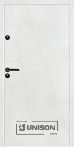 Входна врата Unison Термо+, модел Brilliant, цвят Бял мат