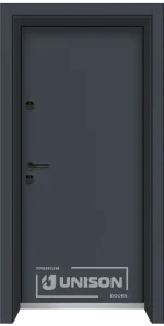 Входна врата Unison Clima модел Basic, цвят Графит