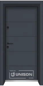 Входна врата Unison Clima модел Pro, цвят Графит